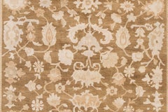 Modern Indian Peshawar Rug, Hand-Knotted Wool, Light Brown, 8' x 9'9"