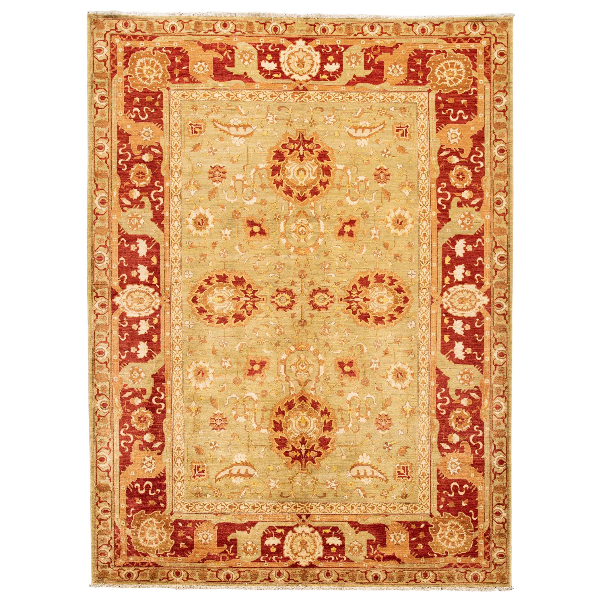 Modern Indian Peshawar Rug For Sale at 1stDibs