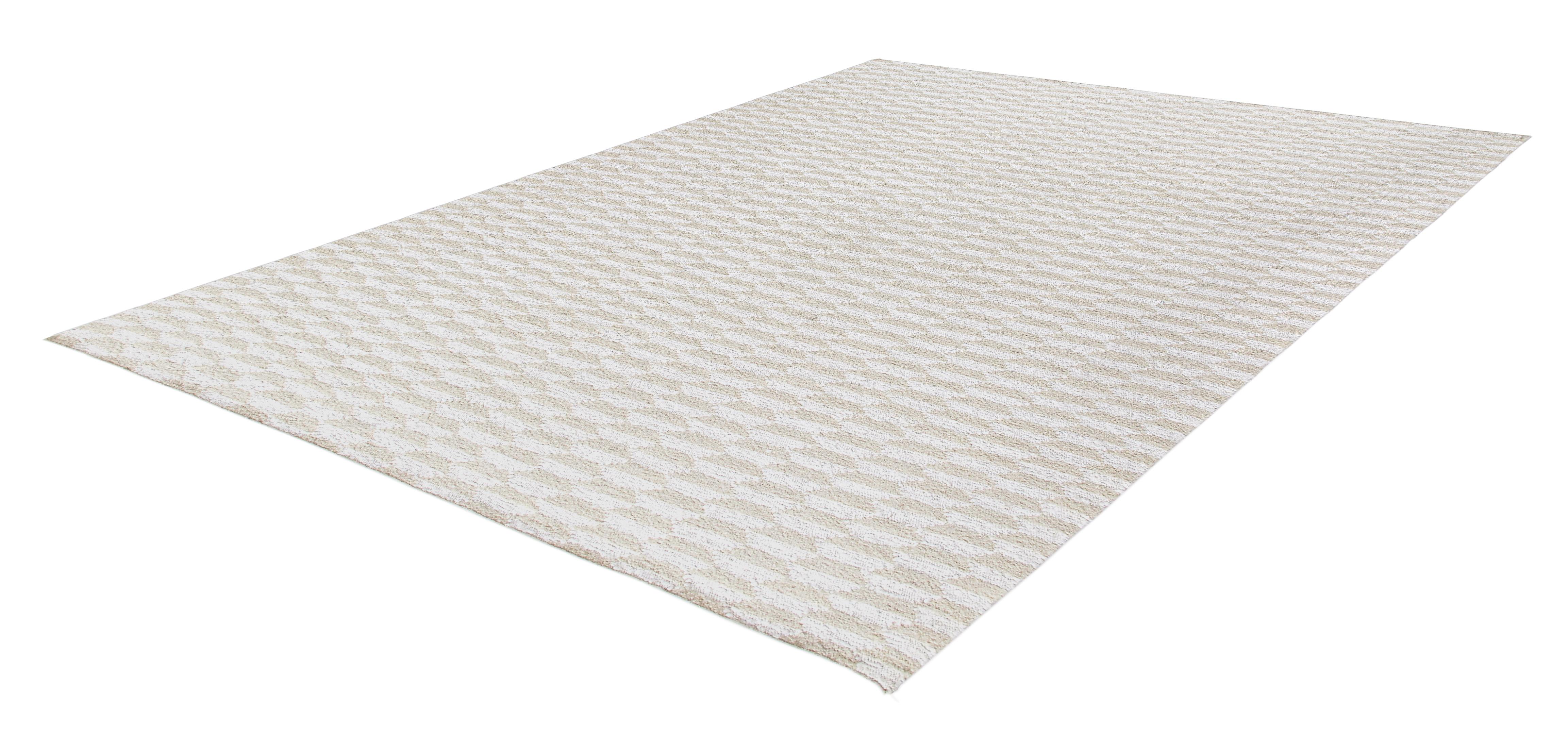 Moderner Indianerteppich  Handgewebte Merinowolle, minimalistisches, neutrales Design im Zustand „Neu“ im Angebot in New York, NY