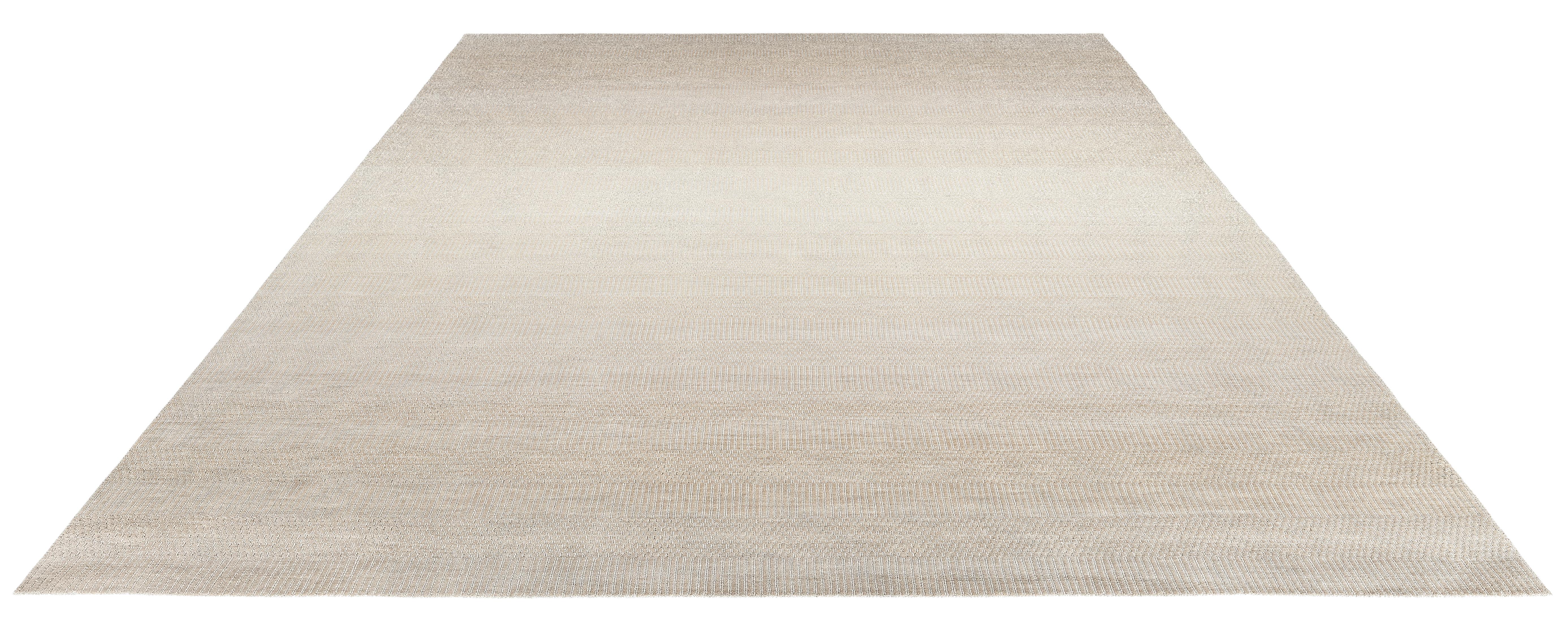 XXI secolo e contemporaneo Tappeto indiano moderno  Tessuto a mano in lana merino, design minimalista neutro a gradienti in vendita