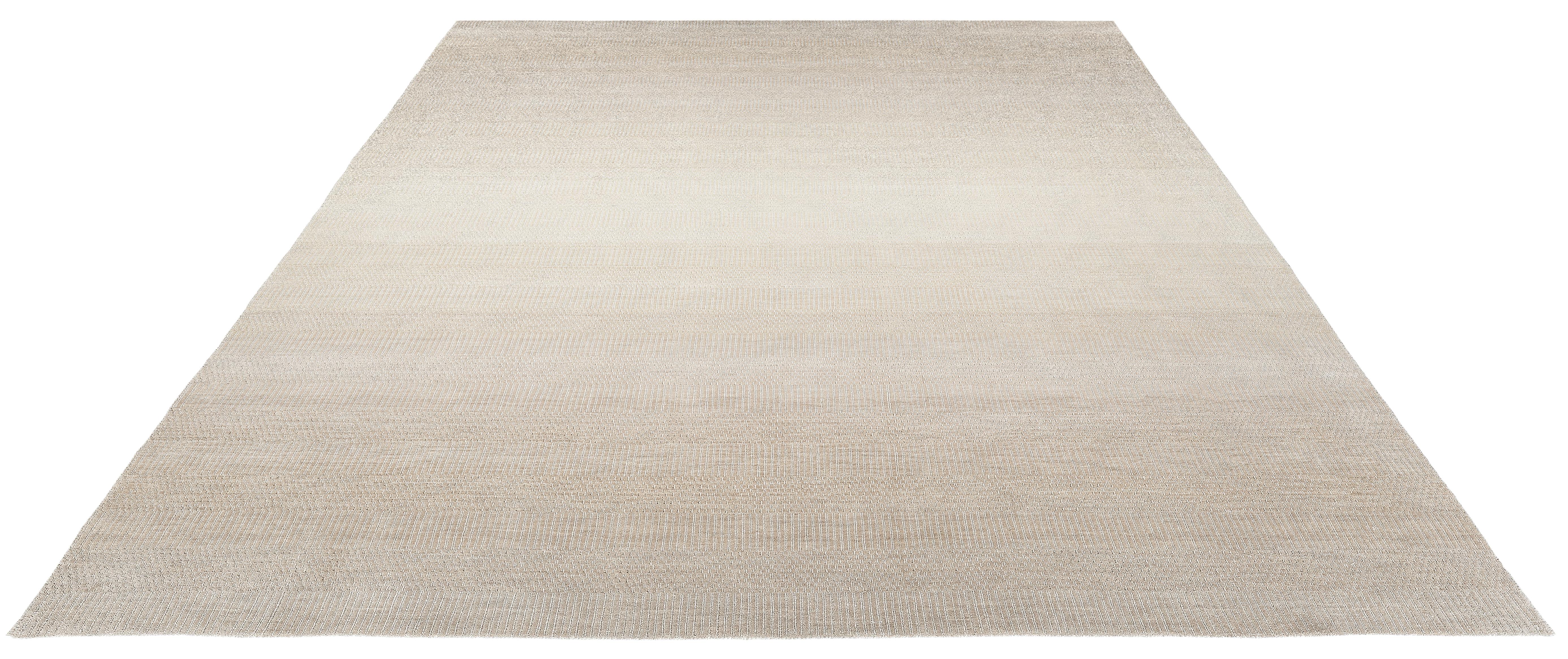 Lana Tappeto indiano moderno  Tessuto a mano in lana merino, design minimalista neutro a gradienti in vendita