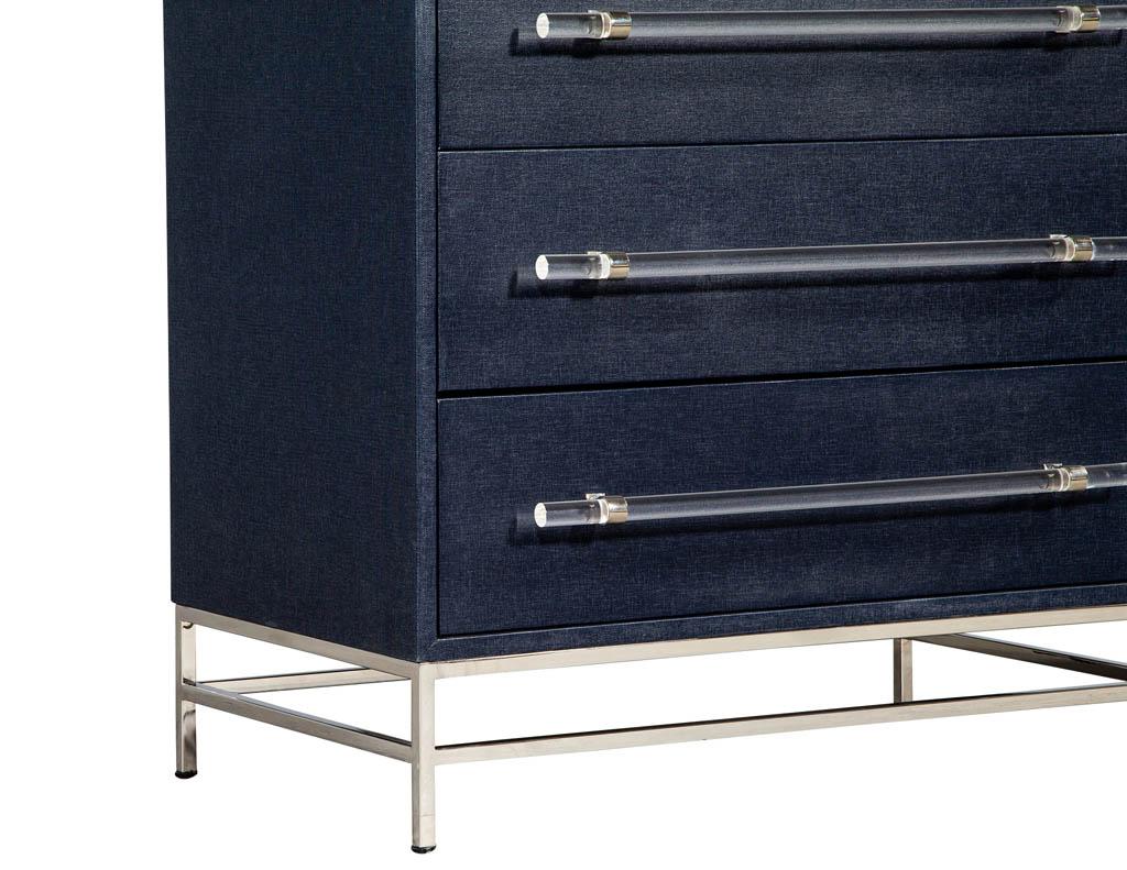 Metal Modern Indigo Chest of Drawers For Sale