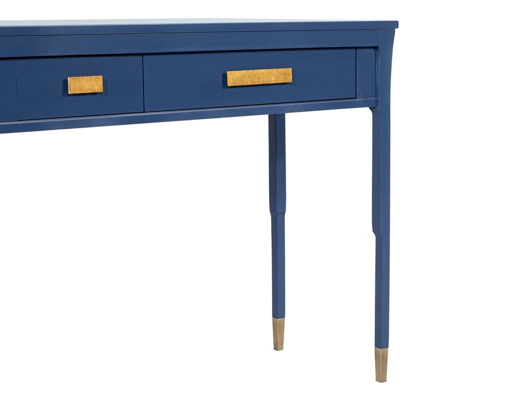 Modern Indigo Console Table with Brass For Sale 3