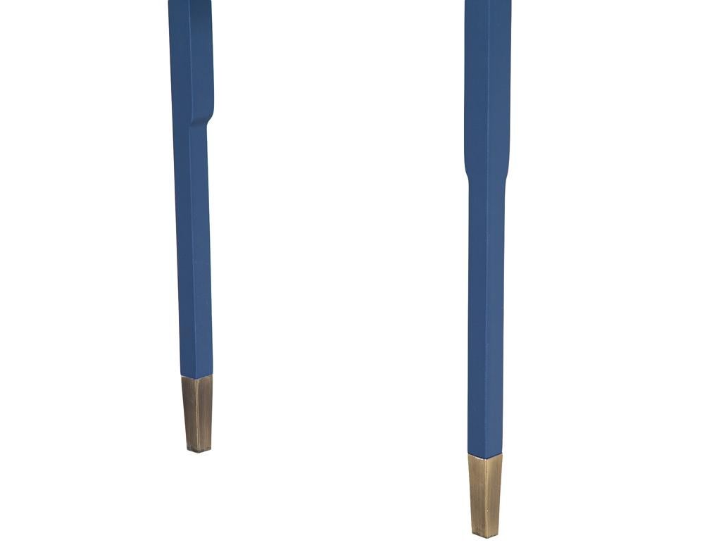 Modern Indigo Console Table with Brass For Sale 4