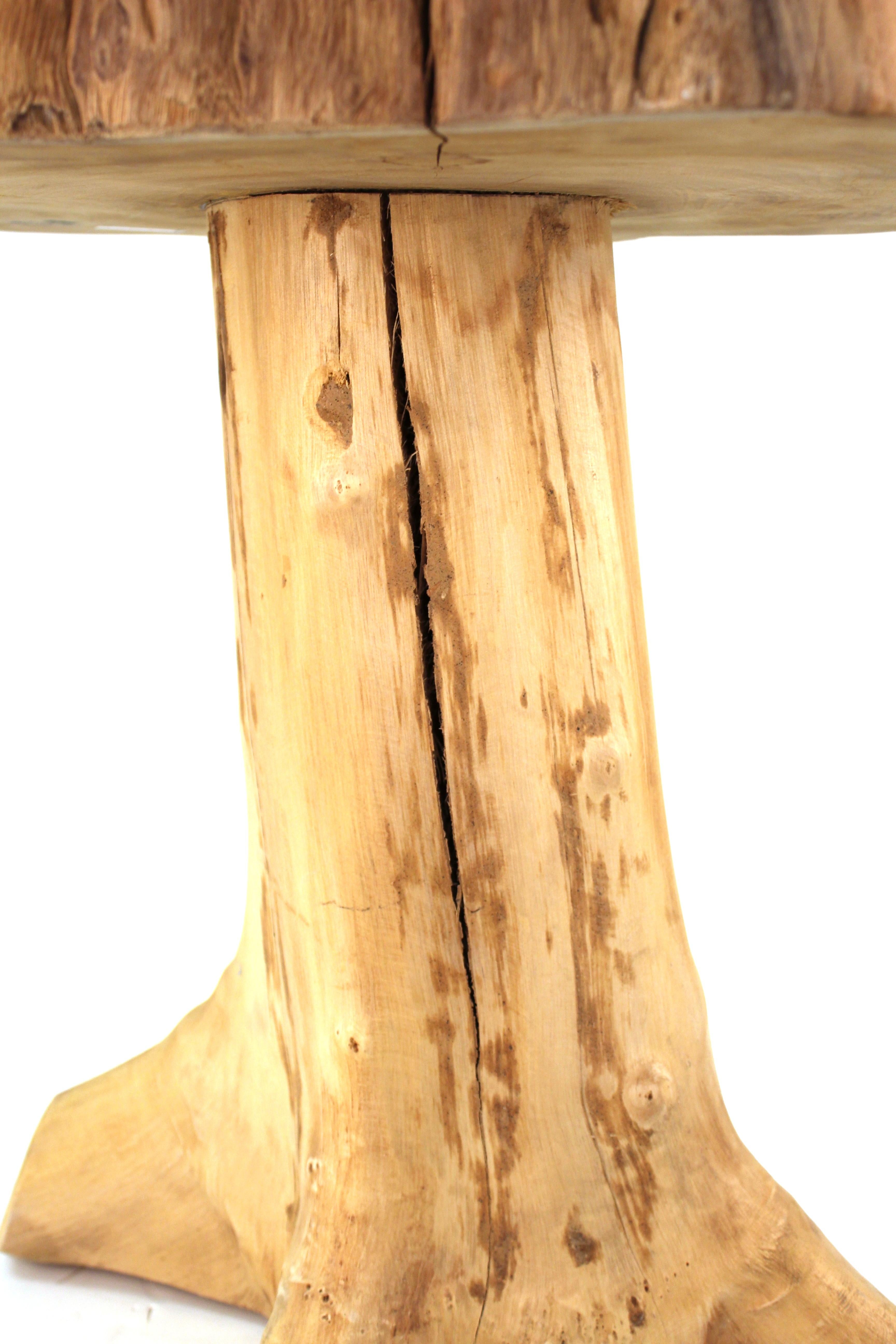 20th Century Modern Indonesian Wood Tree Trunk Side Table