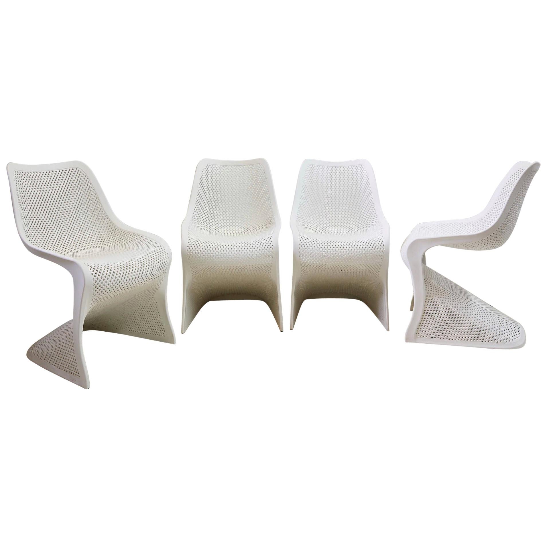 Modern Indoor/Outdoor Cantilever Chairs by Compamia, Set of 4