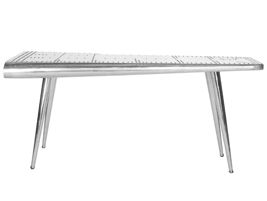 Modern Industrial Silver “Airplane” Wing Writing Desk Table In New Condition In New York, NY