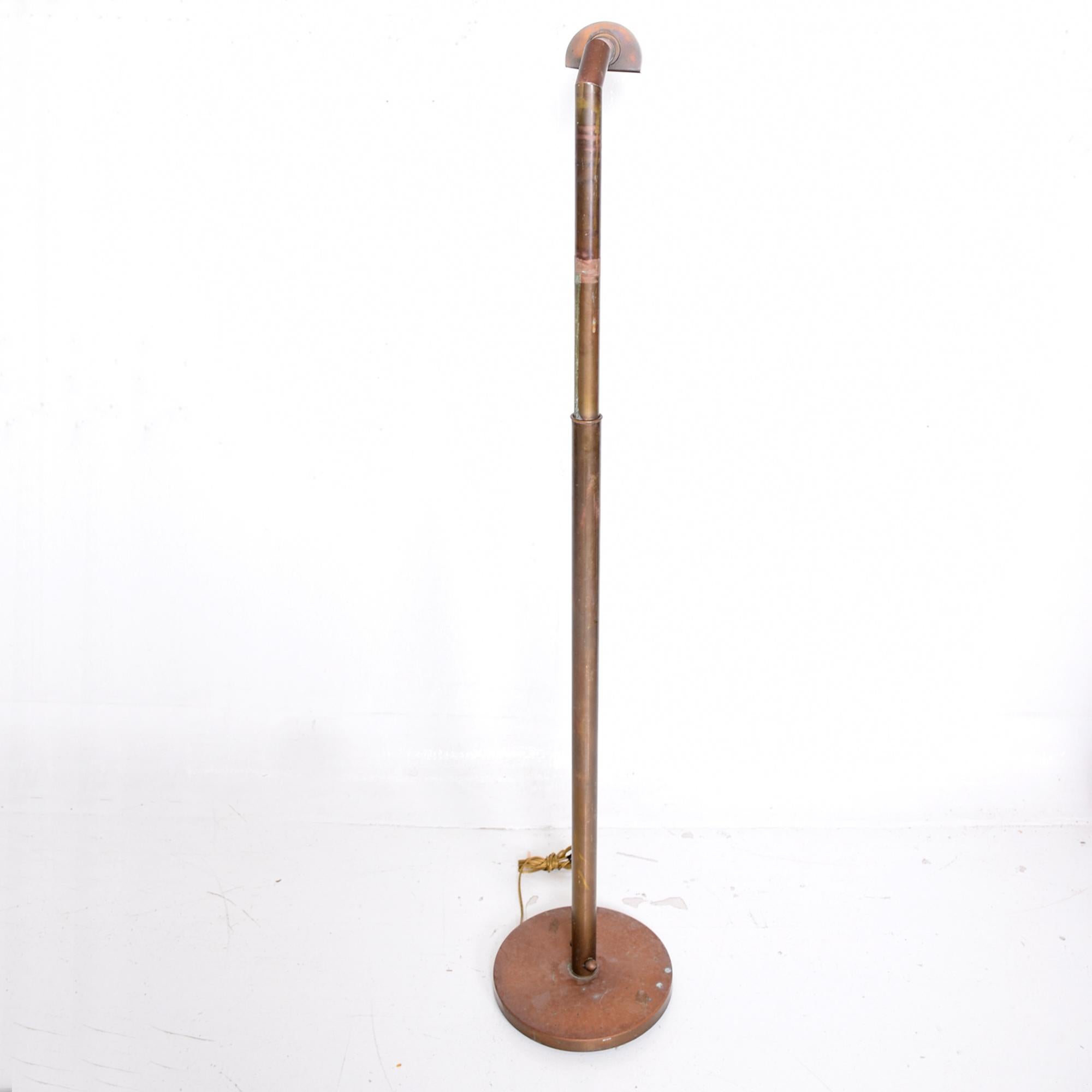 1970s Industrial Brass Pharmacy Floor Lamp Style of Casella 1