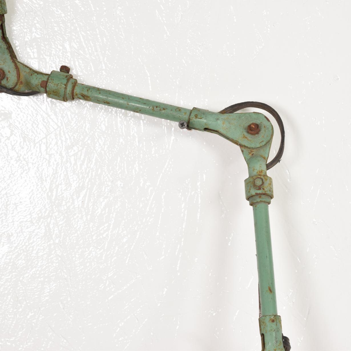 1940s Industrial Iron Task Reading Wall Lamp Patinated Steel Style Jielde In Fair Condition In Chula Vista, CA