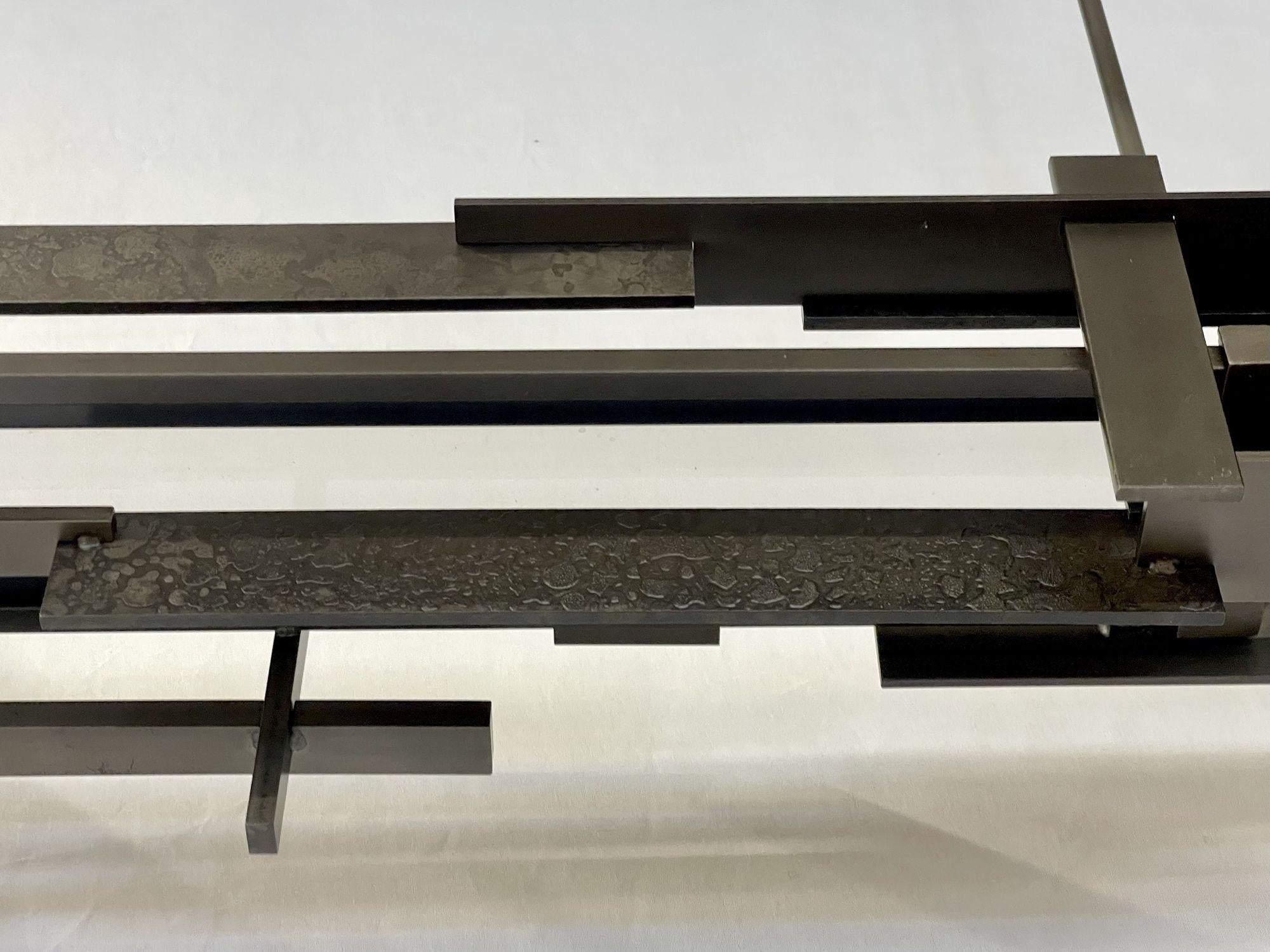 Modern Industrial, Chandelier, Pendant, Ceiling Light, Frank Lloyd Wright Style For Sale 3