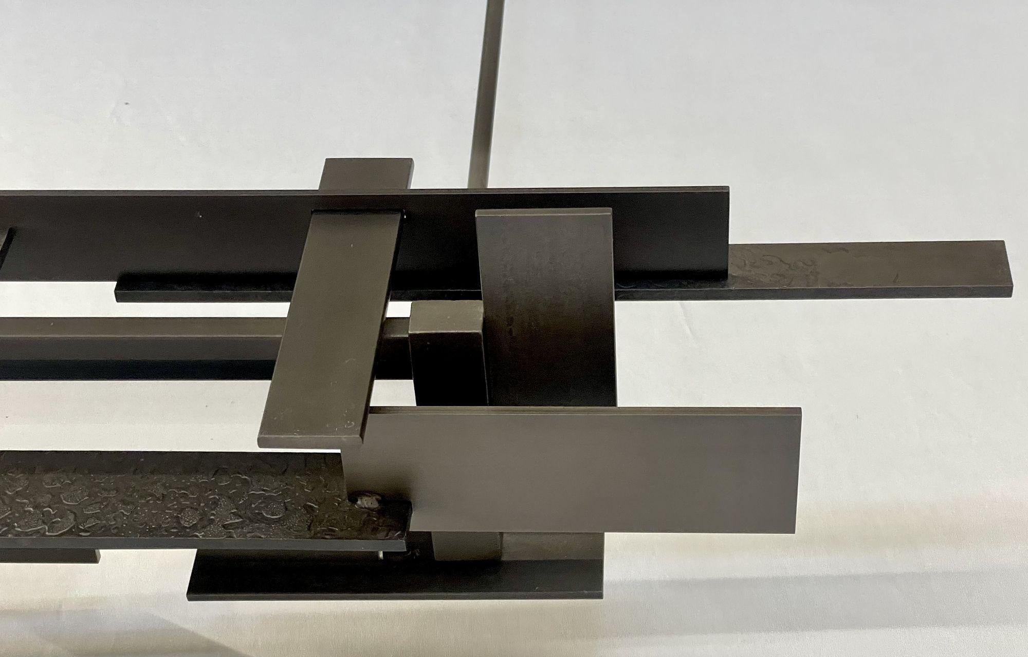 Modern Industrial, Chandelier, Pendant, Ceiling Light, Frank Lloyd Wright Style For Sale 4