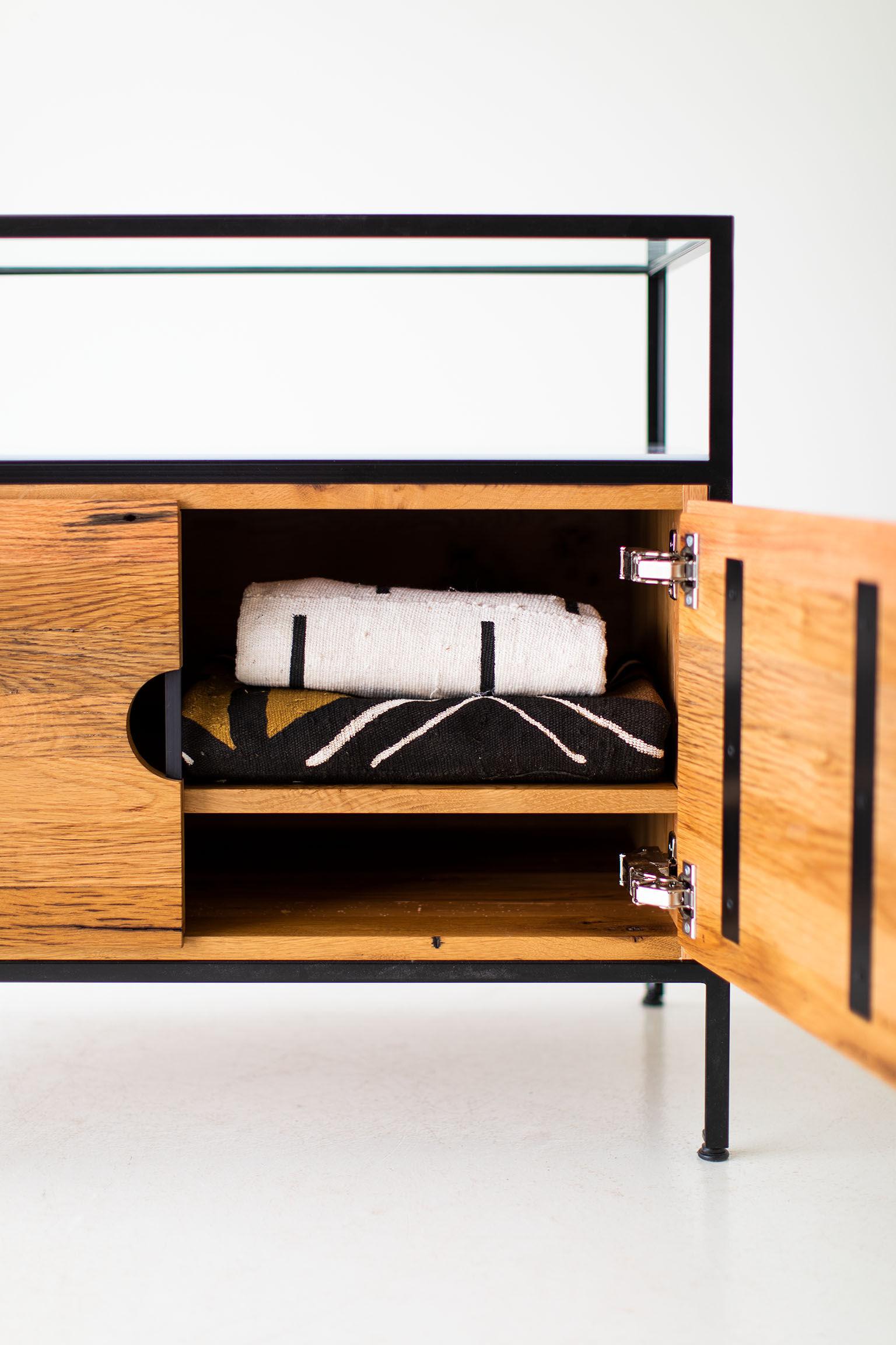 North American Modern Industrial Chest in Reclaimed Oak For Sale