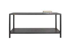 Modern Industrial Console with Argentina Birch Finished Wood and Ebonzied Steel