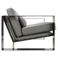 Sillón industrial Cronos I a medida en acero con revestimiento de polvo y pana.