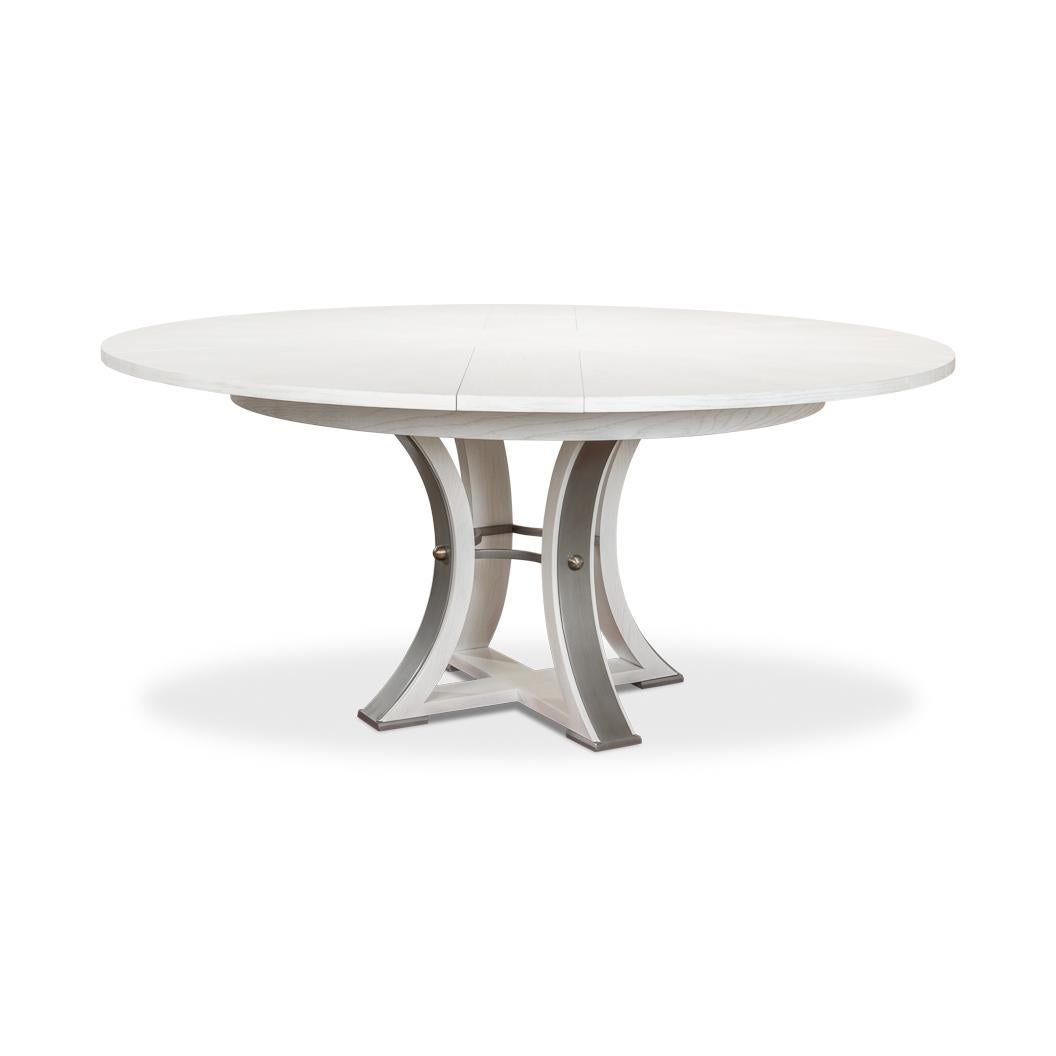 Contemporary Modern Industrial Dining Table - 70 - Working White For Sale