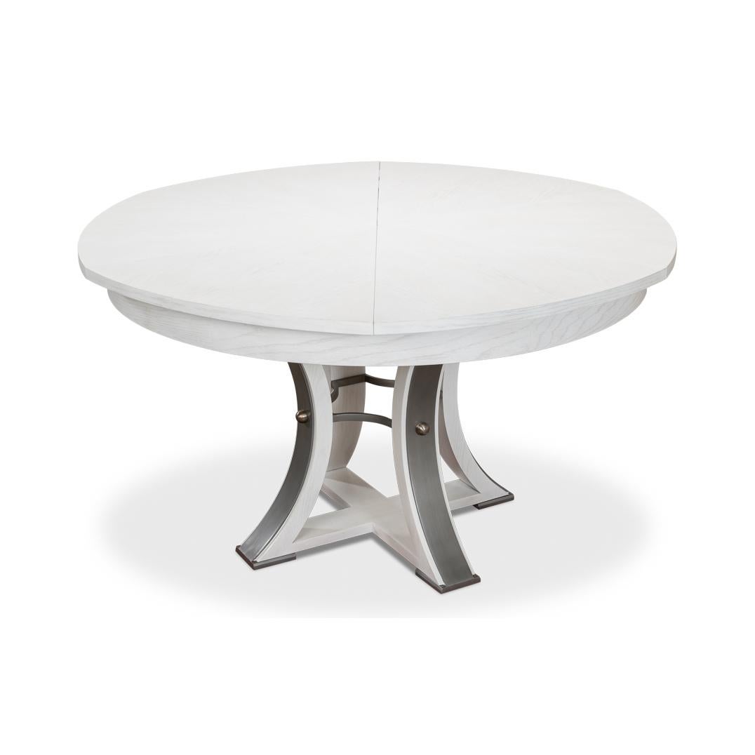 Metal Modern Industrial Dining Table - 70 - Working White For Sale