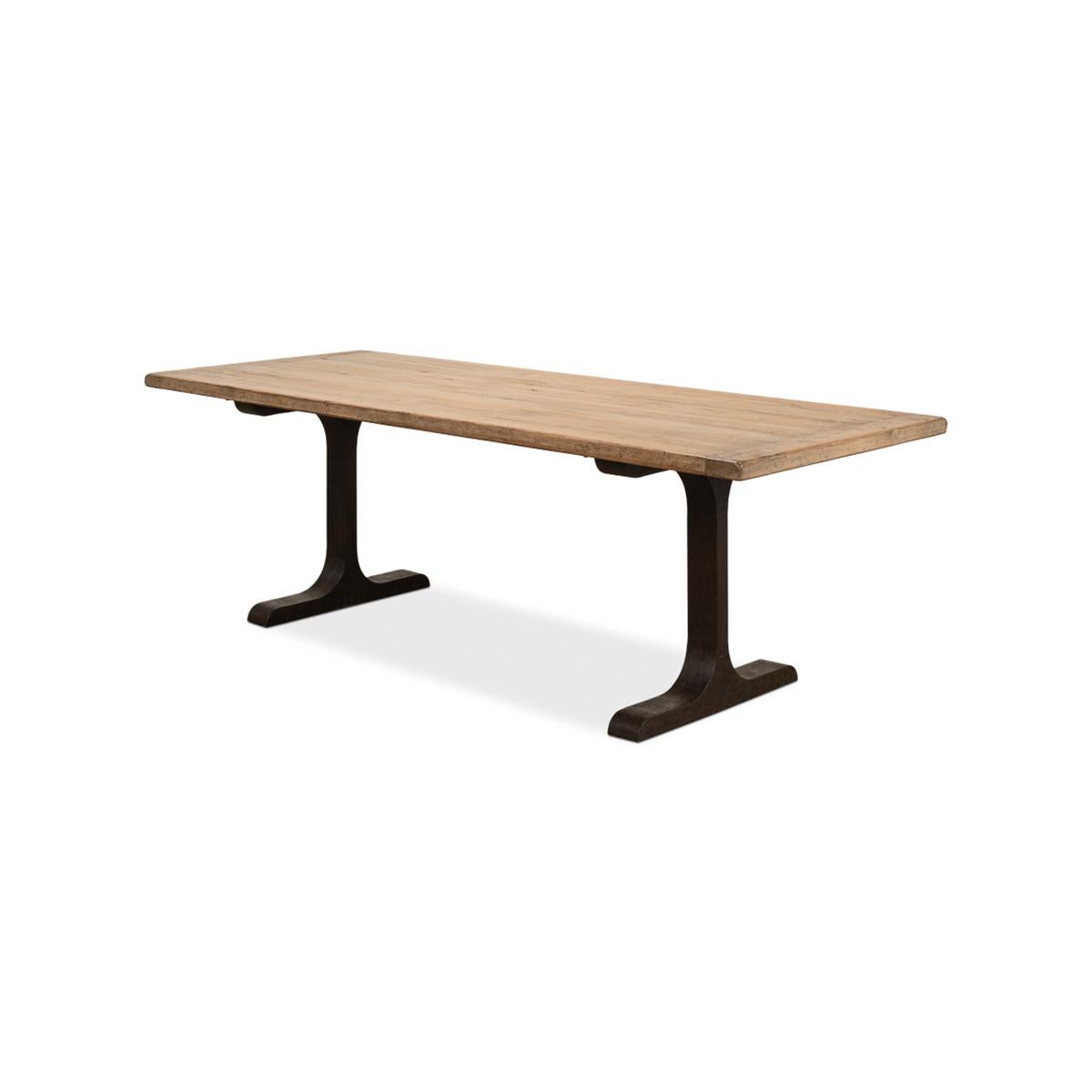 Asian Modern Industrial Dining Table For Sale