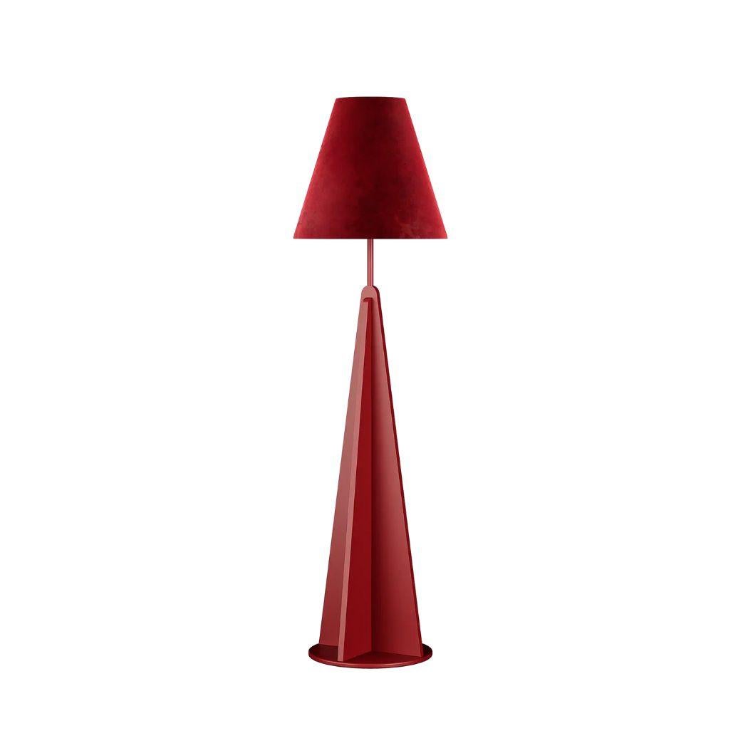 red lamp shade