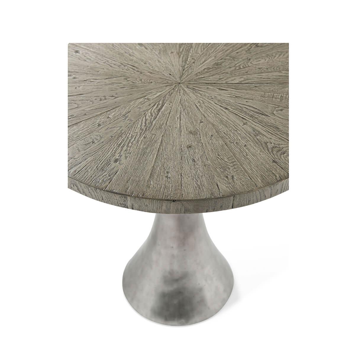 Modern Industrial Grey Oak End Table In New Condition For Sale In Westwood, NJ