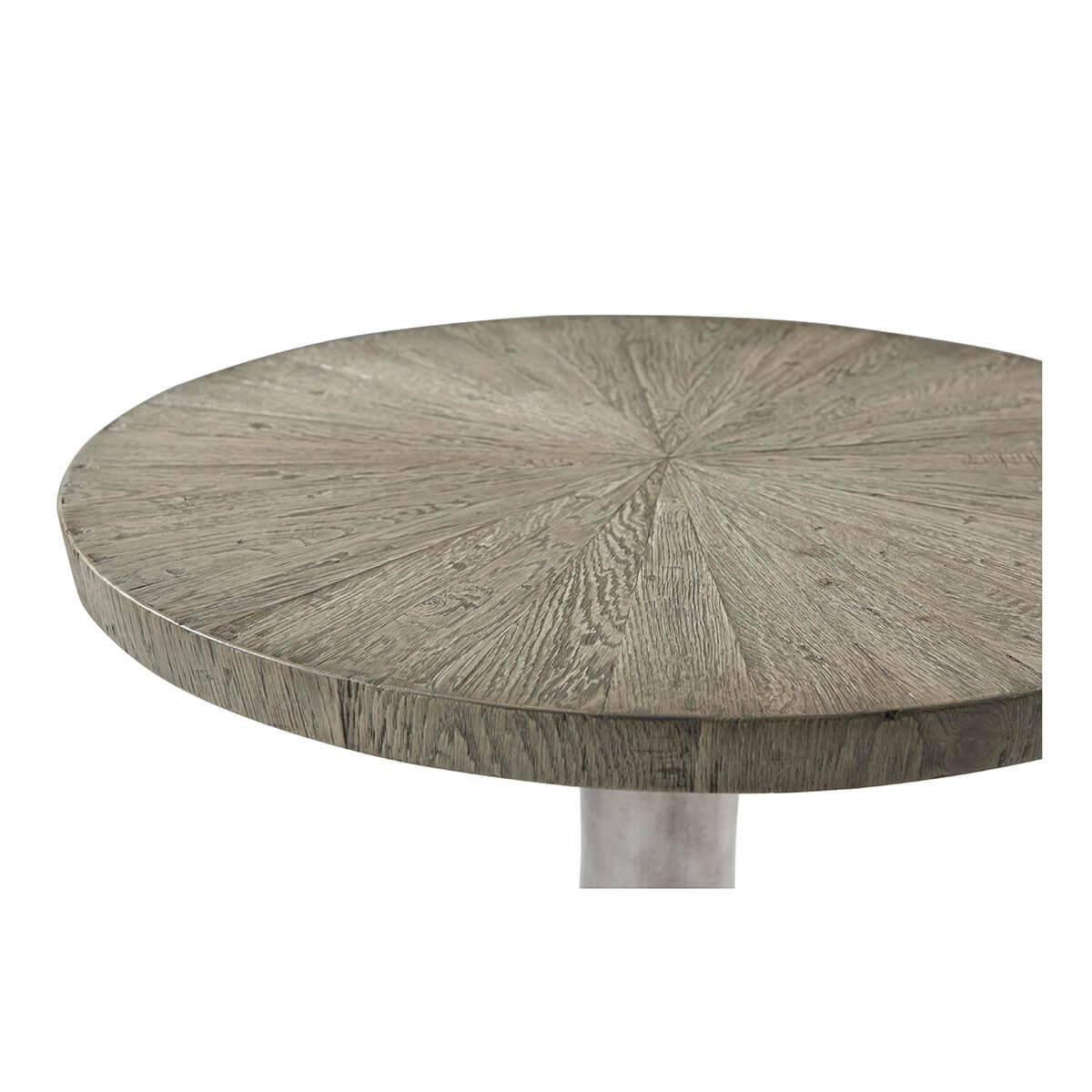 Modern Industrial Grey Oak End Table For Sale 1