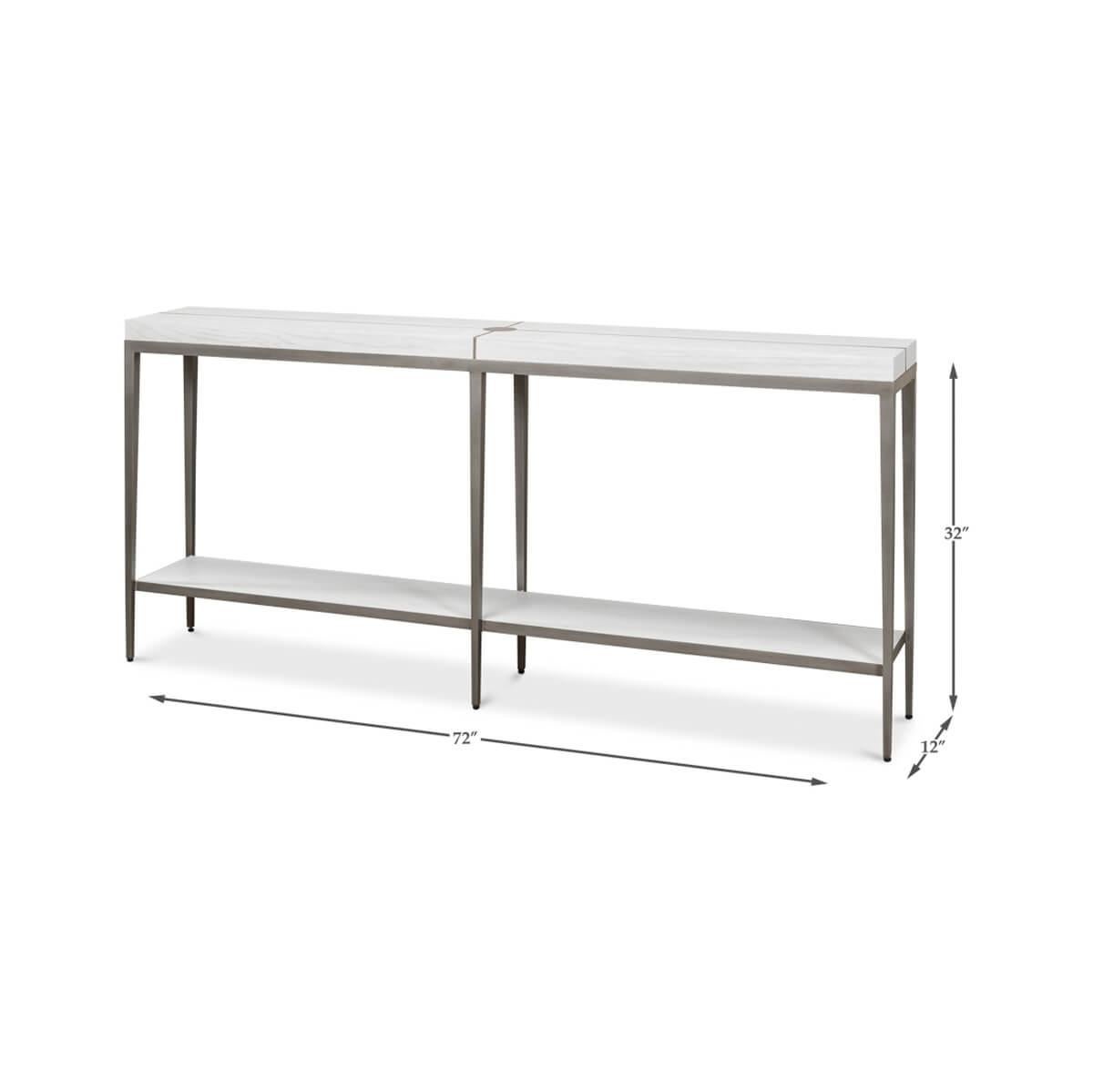 Modern Industrial Iron and Oak Console - Working White 3