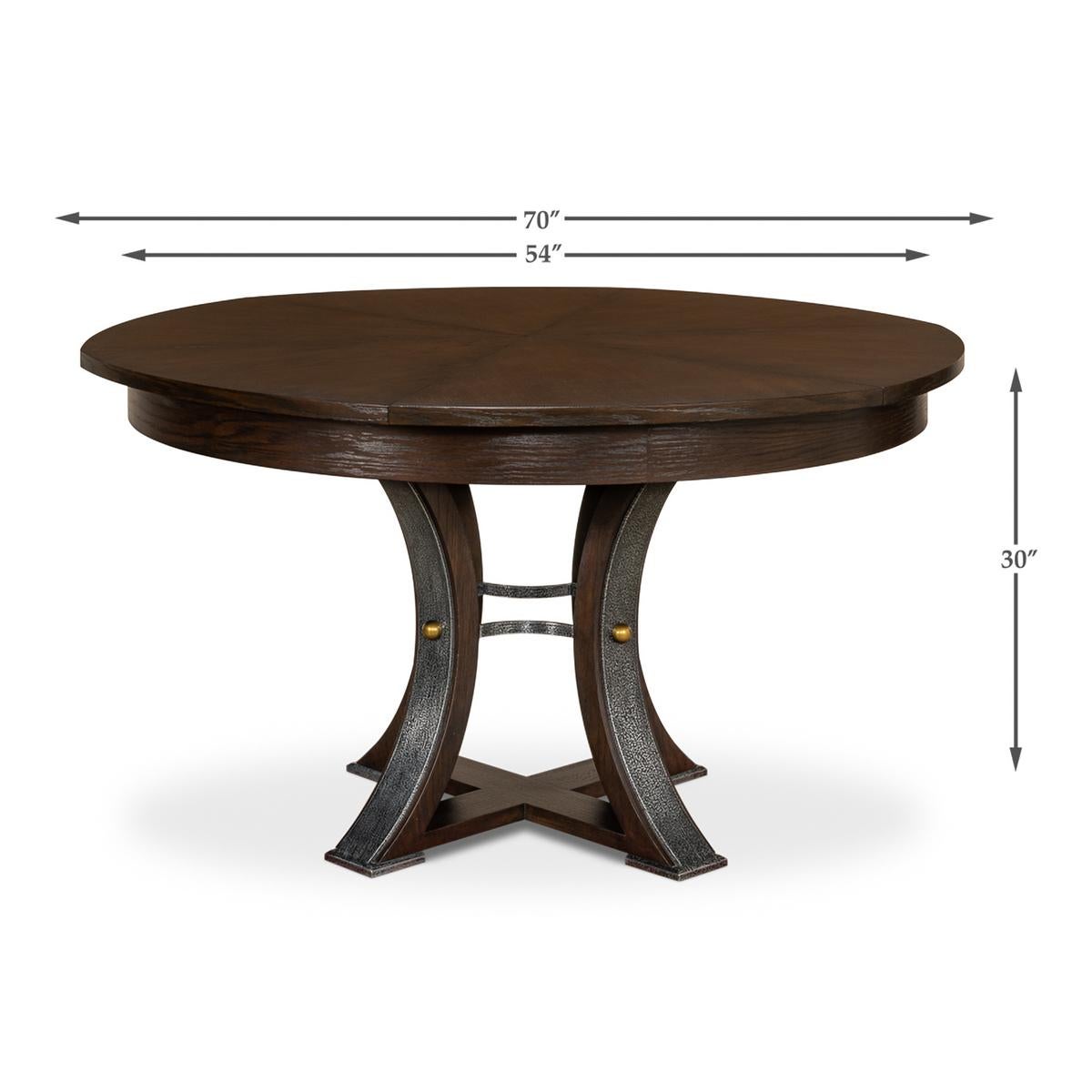 Modern Industrial Dining Table, 70, Burnt Brown For Sale 5