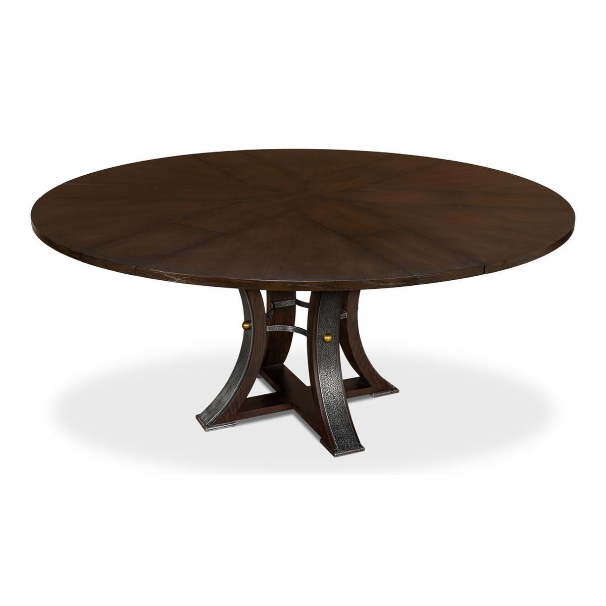 Modern Industrial Dining Table, 70, Burnt Brown For Sale 1