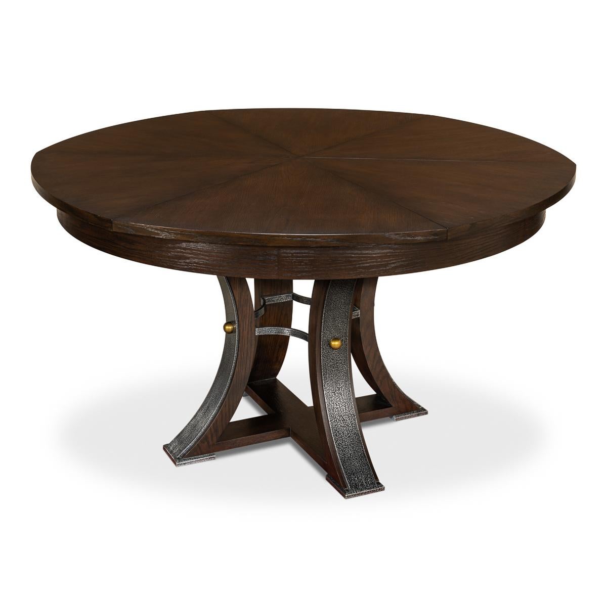 Modern Industrial Dining Table, 70, Burnt Brown For Sale 2