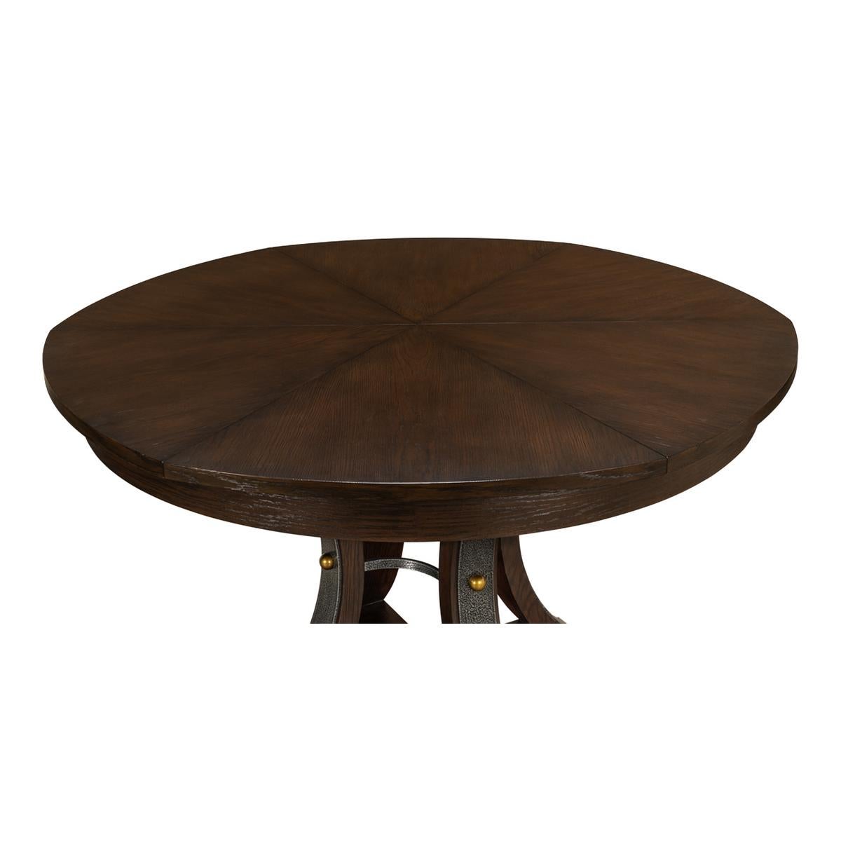 Modern Industrial Dining Table, 70, Burnt Brown For Sale 3