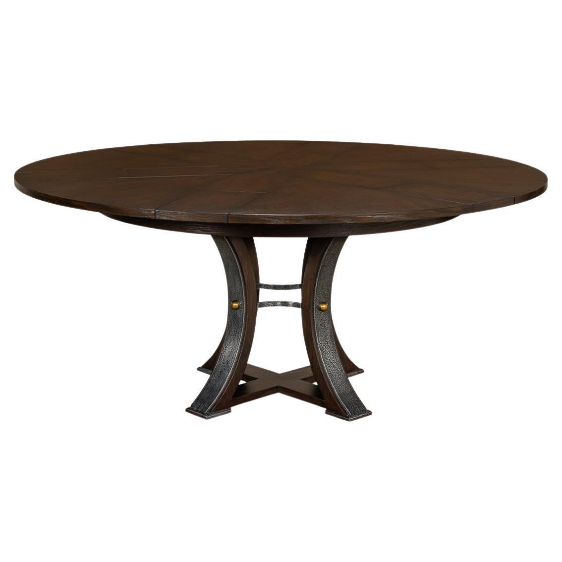 Modern Industrial Dining Table, 70, Burnt Brown For Sale