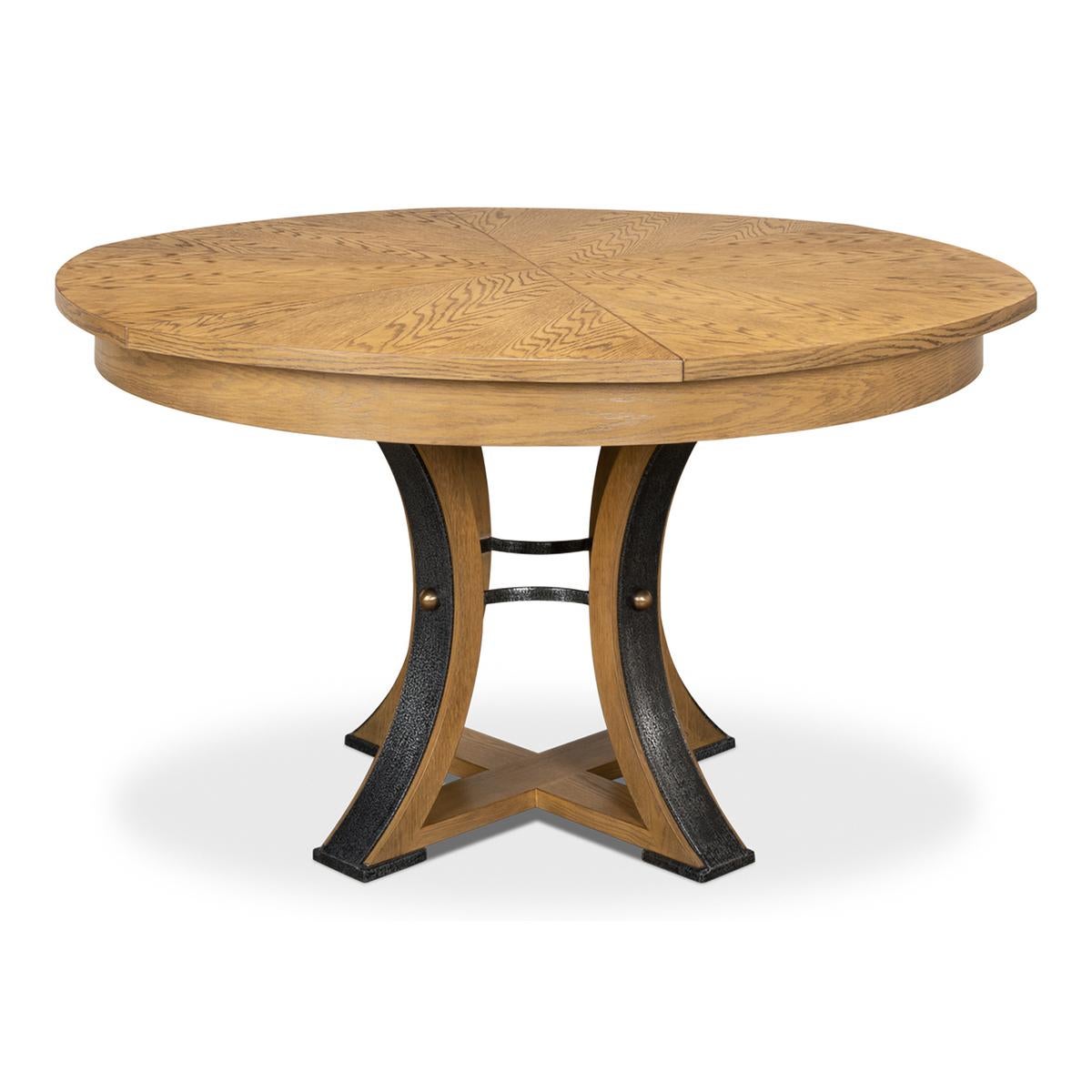 Modern Industrial Round Dining Table - 70 - Heather Grey For Sale 2