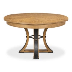 Modern Industrial Round Dining Table - 70 - Heather Grey