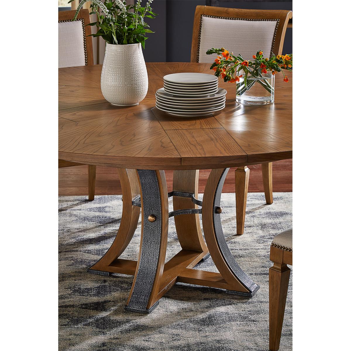 Contemporary Modern Industrial Round Dining Table - 70 - Heather Grey For Sale