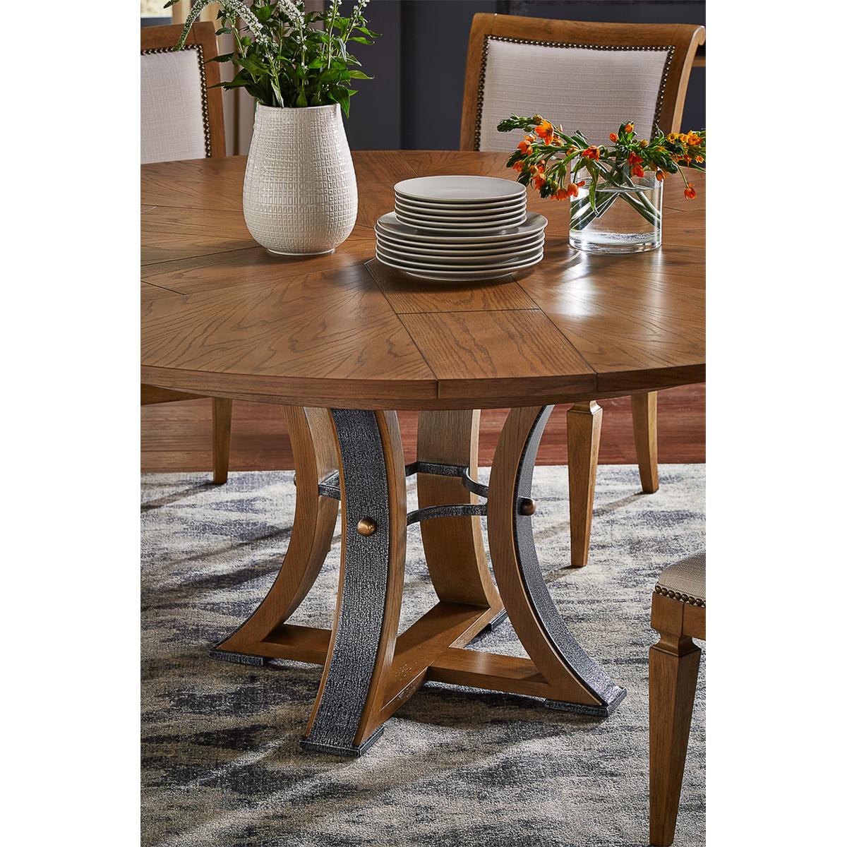 Table de salle à manger industrielle ronde moderne et moderne - 70 - Gris chiffon en vente 1