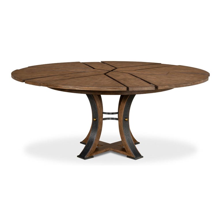 Modern Industrial Round Dining Table - 70 - Light Mink For Sale at 1stDibs