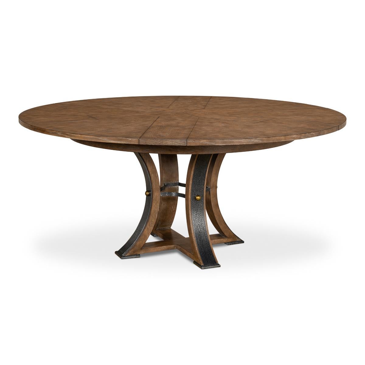 Vietnamese Modern Industrial Round Dining Table - 70 - Light Mink For Sale