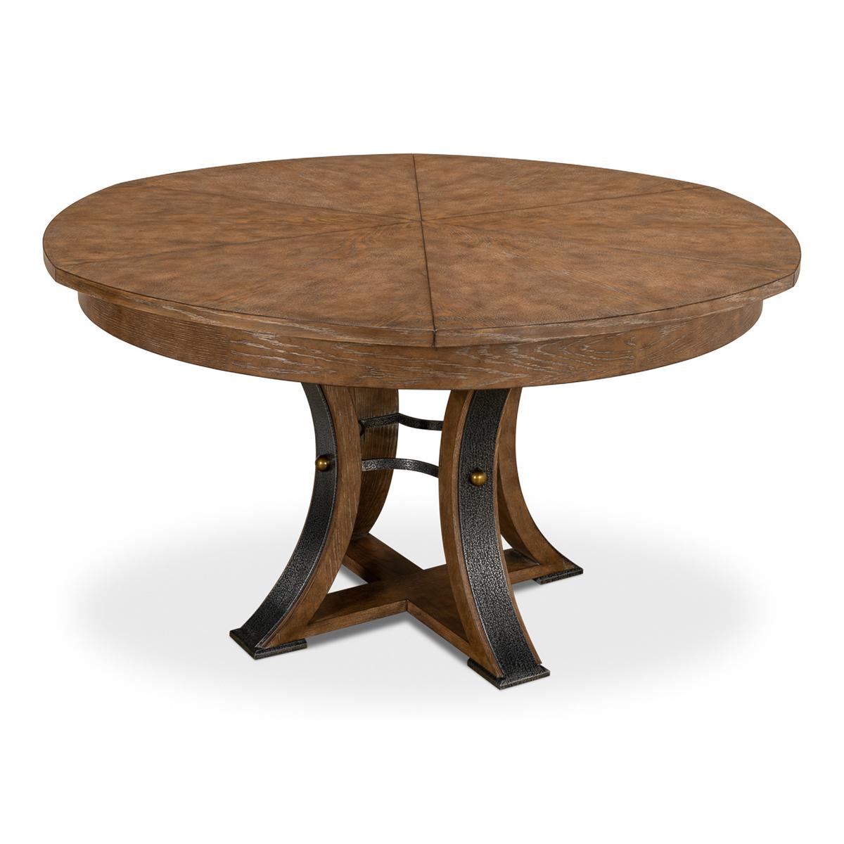 Contemporary Modern Industrial Round Dining Table - 70 - Light Mink For Sale