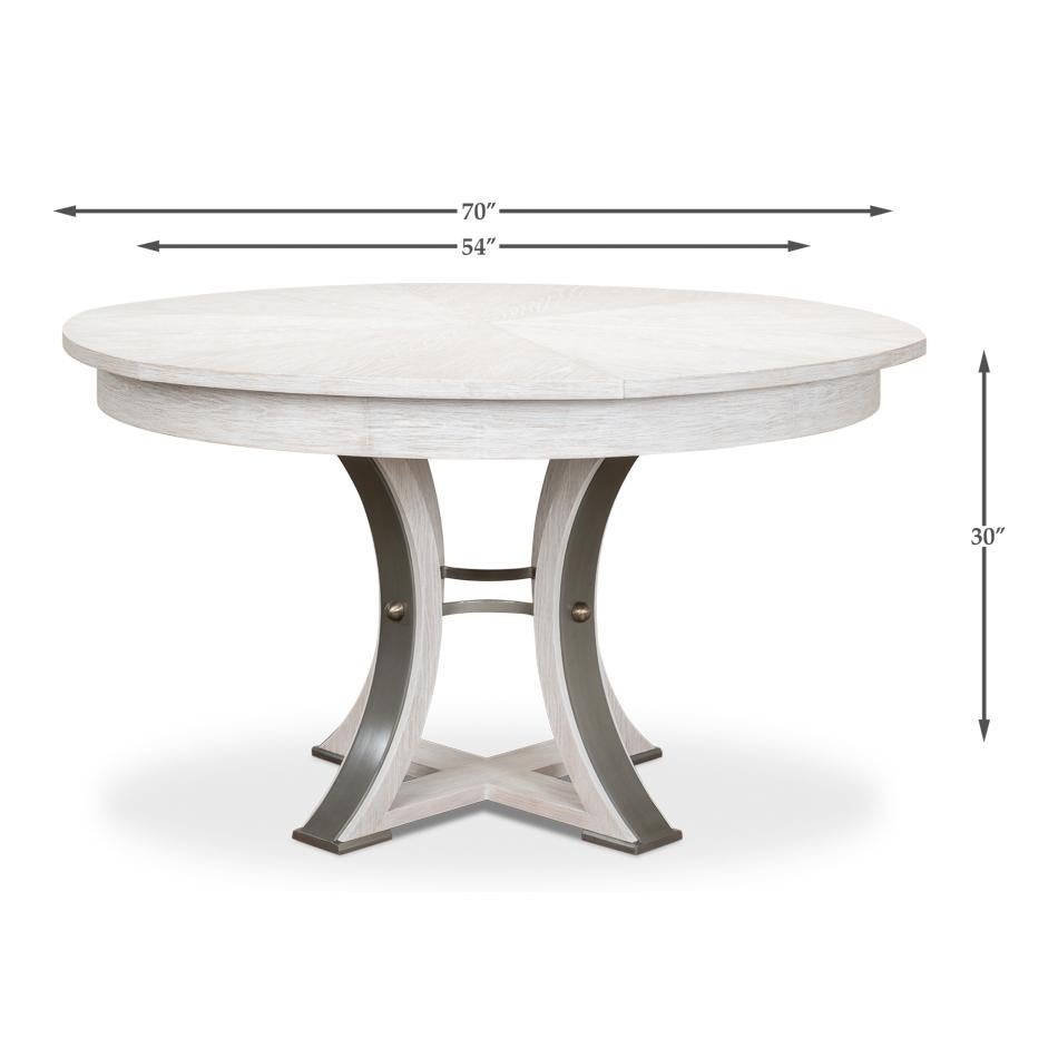 Modern Industrial Dining Table - 70 - White For Sale 5