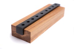 Modern Industrial Menorah in White Oak Wood and Steel