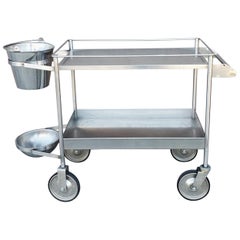 Vintage Modern Industrial Metal Bar Cart Trolly