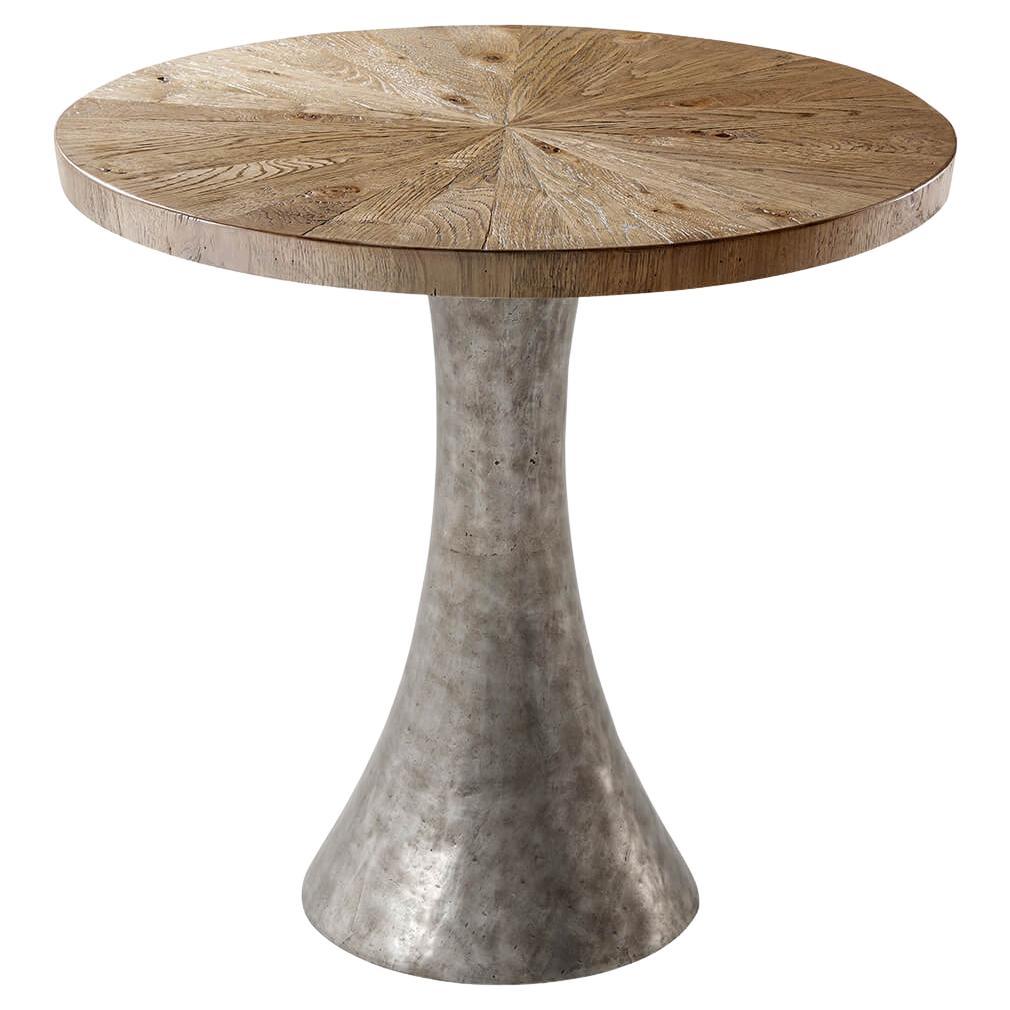 Modern Industrial Oak End Table For Sale