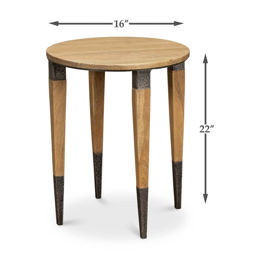 Modern Industrial Round Accent Table For Sale 5