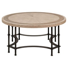 Modern Industrial Round Cocktail Table