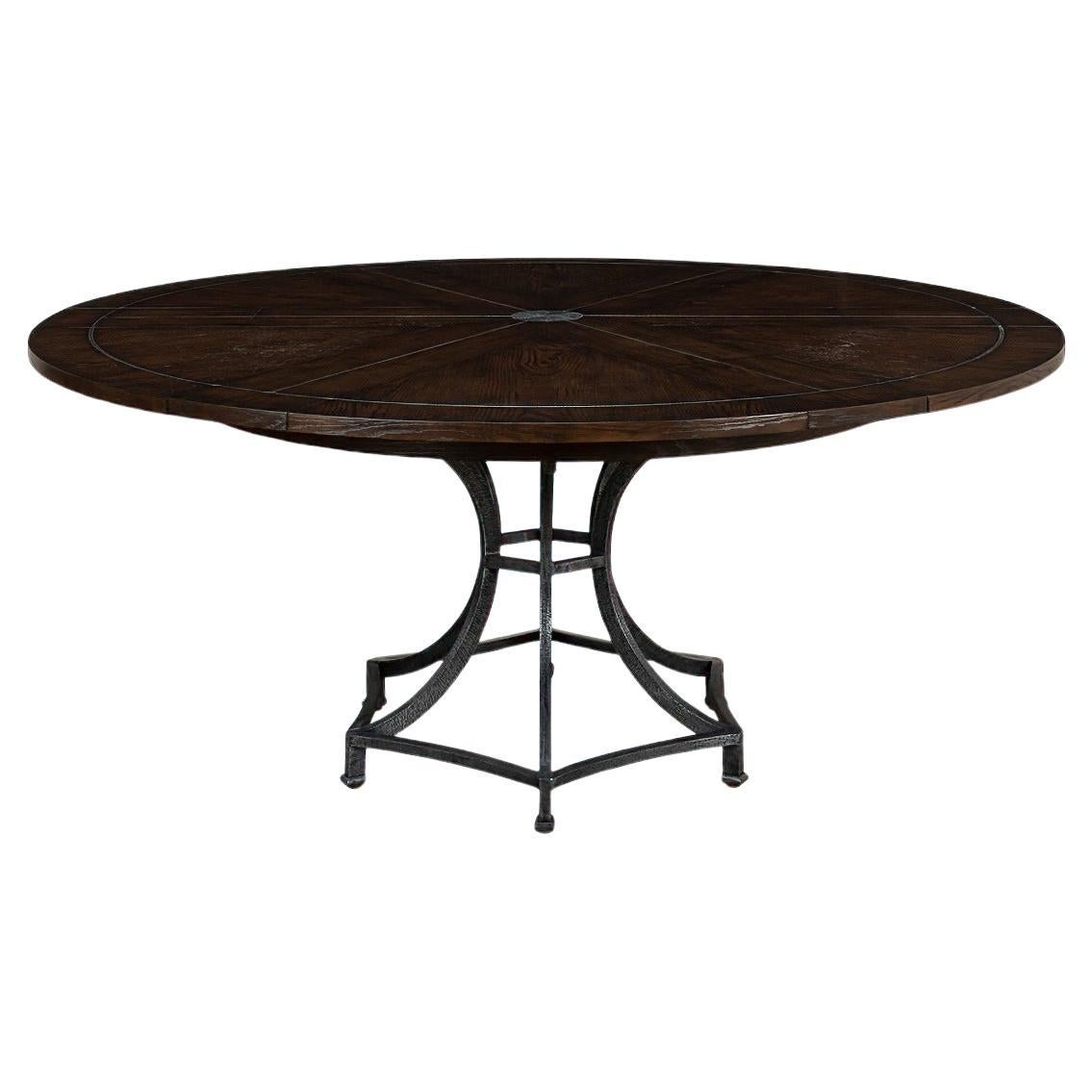 Modern Oak Round Dining Table at 1stDibs