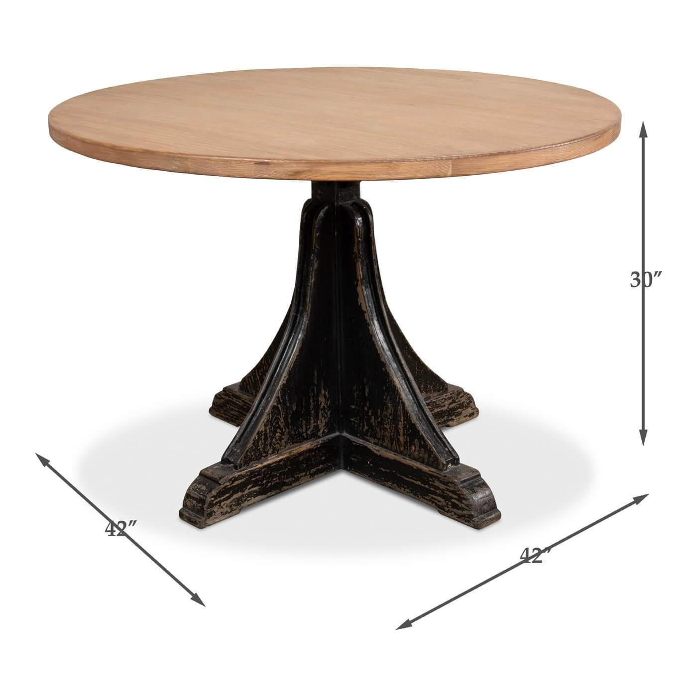 Wood Modern Industrial Round Dining Table