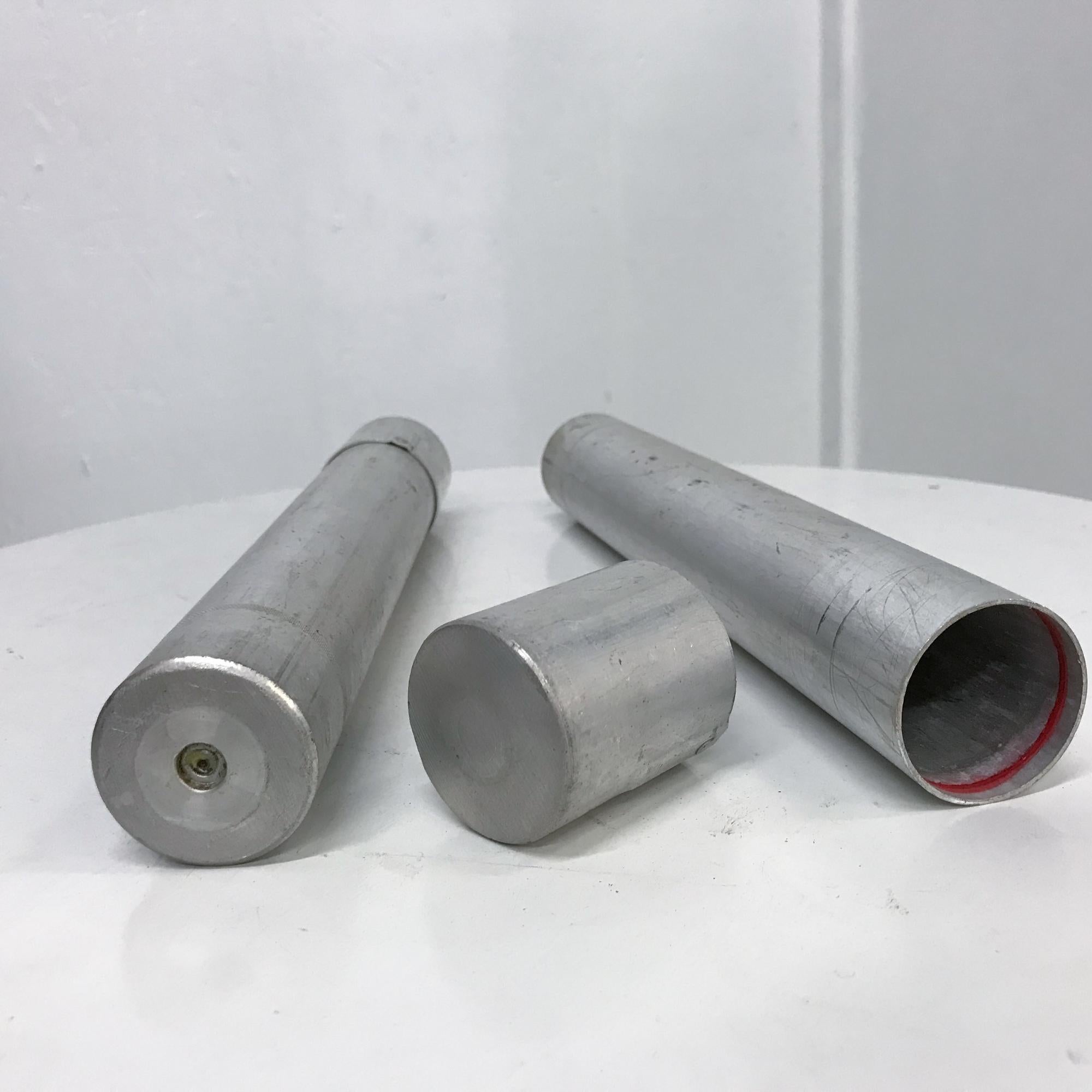 Late 20th Century Modern Industrial Salvaged Architecture Set of Two Aluminum Tubes 1970s