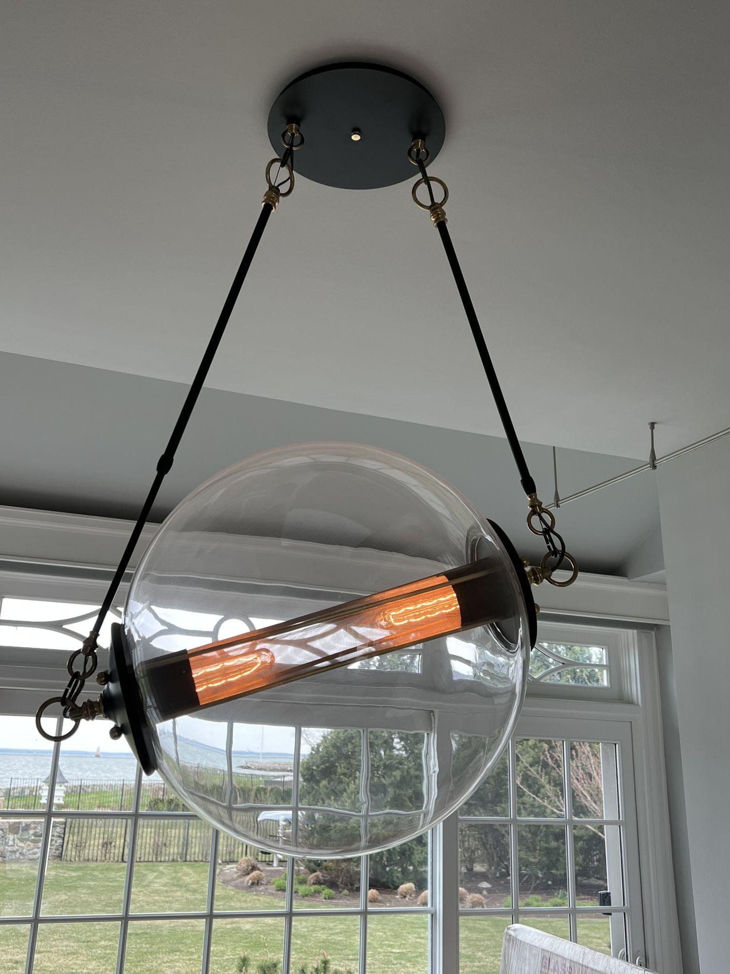 Modern Industrial Style Otto Sphere Pendant / Chandelier, Stainless Steel 15