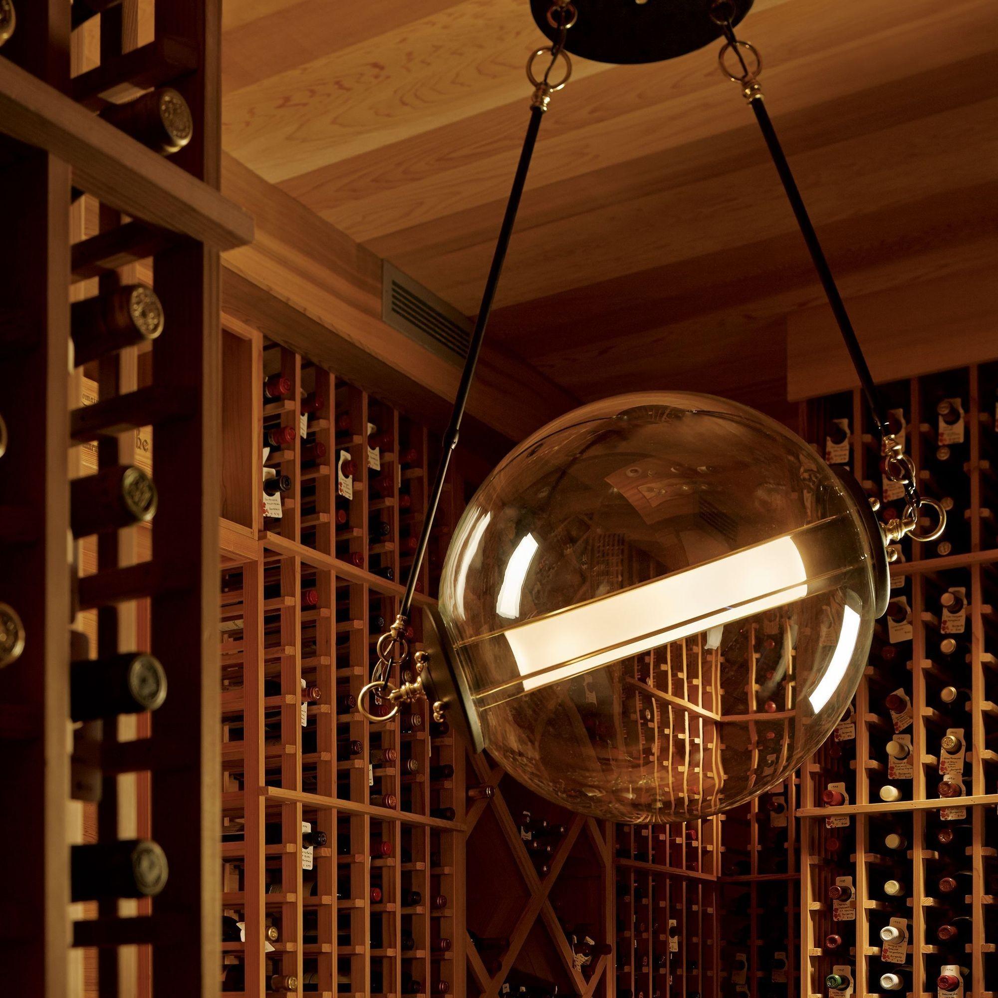 Metal Modern Industrial Style Otto Sphere Pendant / Chandelier, Stainless Steel