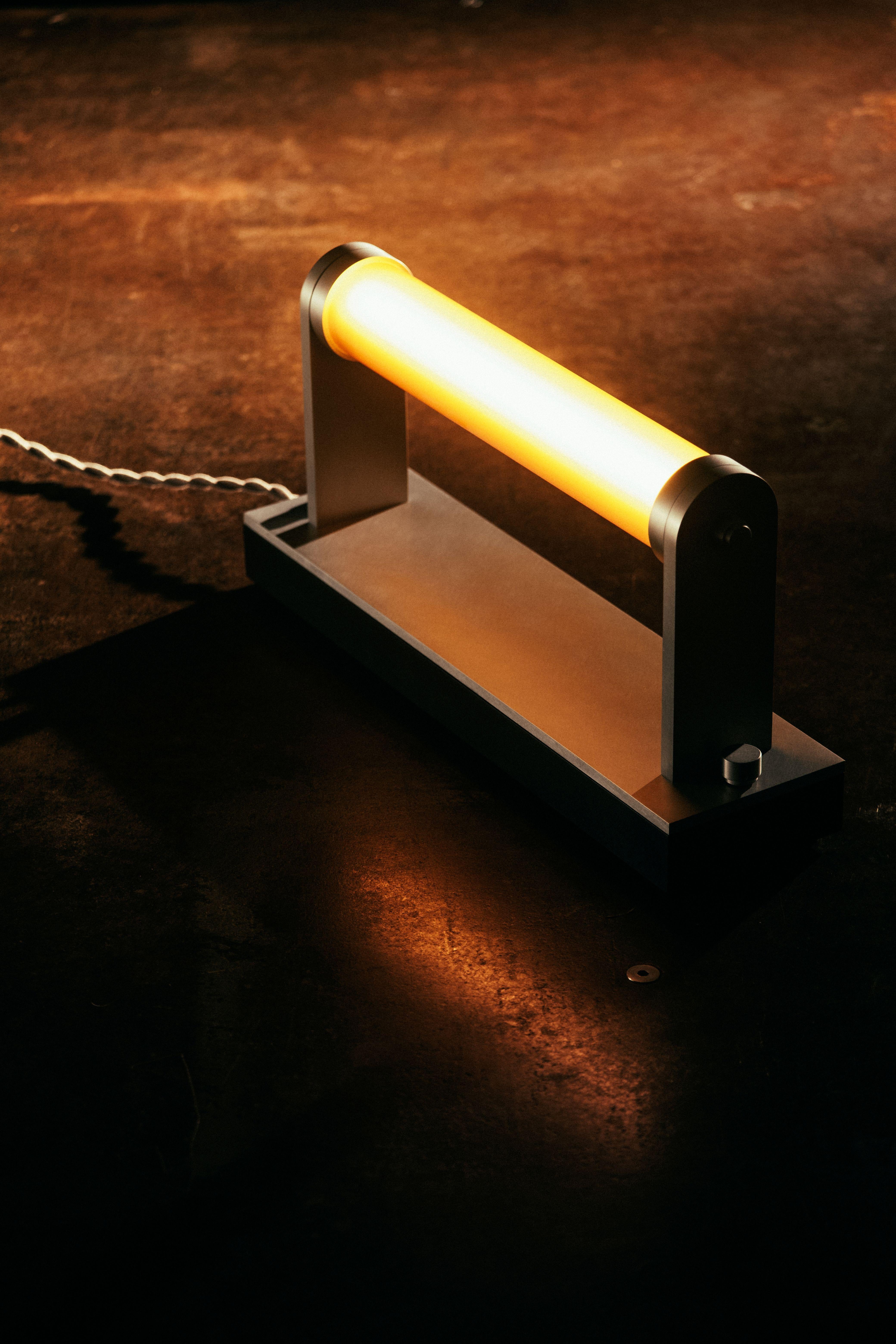 Burnished Modern Industrial Table Lamp For Sale