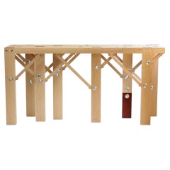 Modern Industrial Timberframe Maple Hall Table by Peter Harrison.